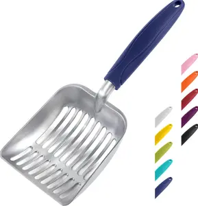 Metal Cat Litter Scoop Aluminum Alloy Deep Shovel Long Handle Heavy Duty Kitty Litter Scooper Durable Sifter for Litter Box