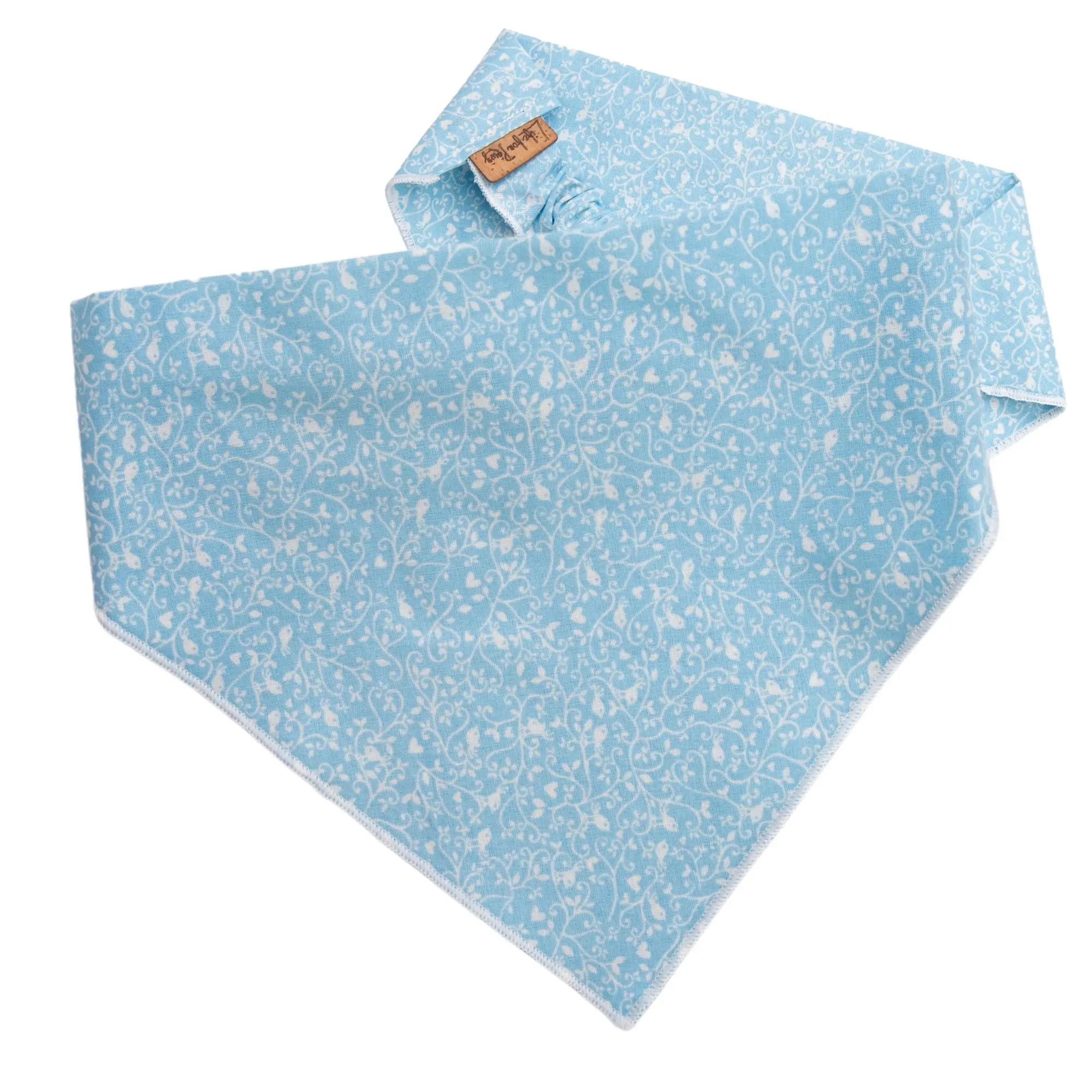 Scrunchie Dog Bandana – Blue Swirl Embroidered