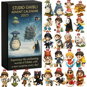 Studio Ghibli Christmas Advent Calendar, 3D Puzzle Surprise Blind Box, Celebration Box, Holiday Countdown Gift Set for Fans & Kids, Casual Style, Random Surprise Set