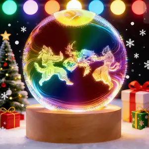 DBZ 7-Color Crystal Ball LED Night Light 3.15 Inch 3D Glowing Lamp Perfect Christmas Gift for Room Decor Dragon Z USB-Powered Ambiance Enhancer Home Decoration