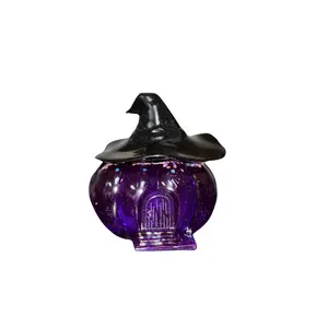 Cute Pumpkin Witch Cottage Jar - Home Organizer & Candle Holder - Bottles, Organiser