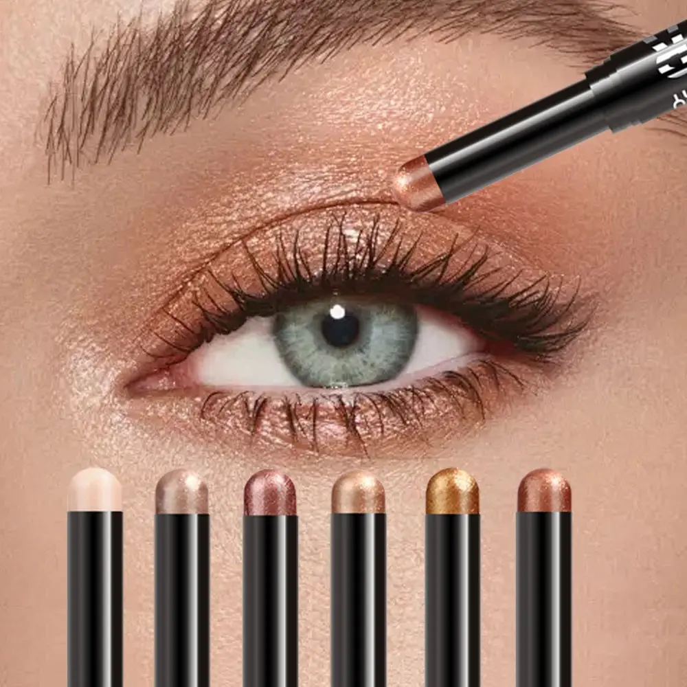 6-Piece Waterproof Eyeshadow Stick Set, Pearl Matte Eye Shadow Pen, Eyeshadow Pencil Crayon, Long-Lasting Natural Look, Easy Daily Makeup, 6 Different Colors Combination, Waterproof Formula, Pearl Matte Finish, Eye Shadow Sticks, Beauty Eyeshadows