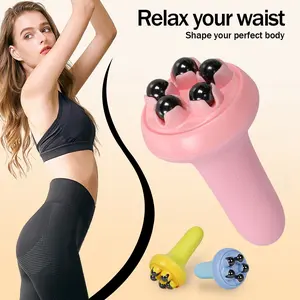 Handheld Body Sculptor with 5 Roller Ball 360 Degree Rotating for Neck Back Shoulder Pain Relief Body Care Stainless Steel Handle Comfort