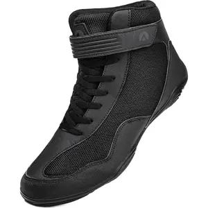 Men's Wrestling Fitness Sneaker Boxing Shoes Zero Drop Sole High Top Fighting Shoes Taekwondo Karate Martial Arts Training Shoes