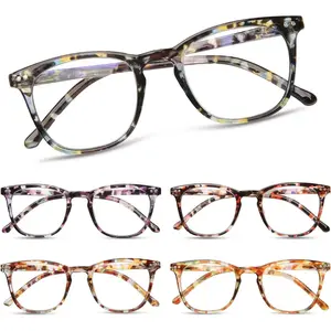 5 Pack Reading Glasses For Women, Spring Hinge Anti Eyestrain Readers, Fashion Pattern Print Eyeglasses,Cheaters