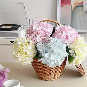 1-piece set of realistic hydrangea flowers - available in ivory, champagne, and pink colors for customizable combinations, adding a more personalized touch. Suitable for home, wedding, office, and party decorations, as well as living room decor.