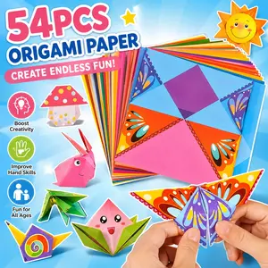 54pcs Origami Fun Cards, with Instruction Booklet, Craft Projects, Beginner Training, the Best Gift for Handmade Craft Enthusiasts