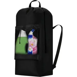 Laundry Backpack,120L Large Backpack Laundry Bag with Shoulder Straps and Mesh, Nylon Travel Laundry Bags Drawstring for College Dorm Laundromat Apartment Camping