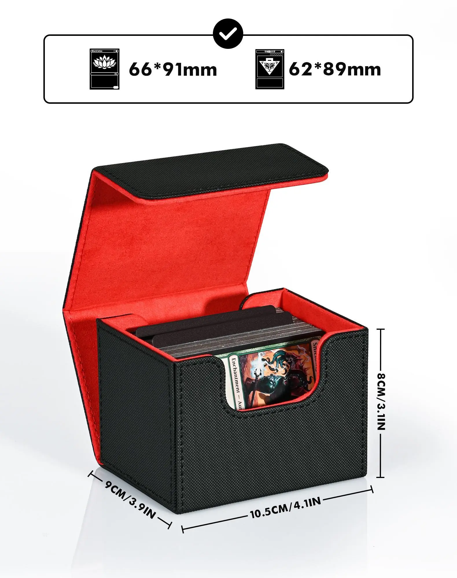 Card Deck Box for Trading Cards, MTG Commander Deck Box Holds 120+ Single Sleeved Cards, Leather Magnetic Card Storage Box Fits for TCG CCG Magic Cards - TikTok Shop Card Deck Box for Trading Cards, MTG Commander Deck Box Holds 120+ Single Sleeved Cards, Leather Magnetic Card Storage Box Fits for TCG CCG Magic Cards - TikTok Shop