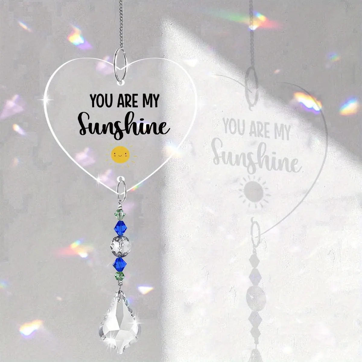 1pc Hanging Ornament, Full of Affection, Gratitude and Sincere Appreciation, Crystal Sunlight Catcher Home Decor, Perfect Gift for Birthday, Wedding, Anniversary, Graduation Gift, Christmas, Mother's Day and Father's Day Gift.