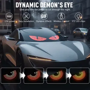 Devil Eyes Light for Cars，LED Demon Eye Lights for Front/Rear Windshield,USB  Demon Evil Eyes Headlight，Animated LED Eye Display，for Sedans,  Trucks, Off-Road Vehicles, SUVs