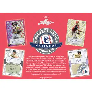 2022 Leaf Perfect Game National Showcase - Baseball Trading Cards - 20 Autographs