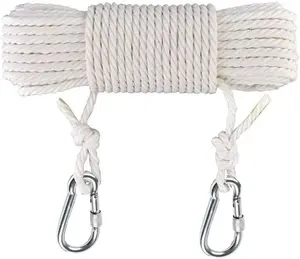 50 Ft Clothesline Long Clothes Line, Cotton Clothesline Rope Laundry Line Rope Craft Drying Rope Adjustable forCamping Travel & Home Use DIY Rope as Candle Replacement Wick Laundry Line Dryer Rope