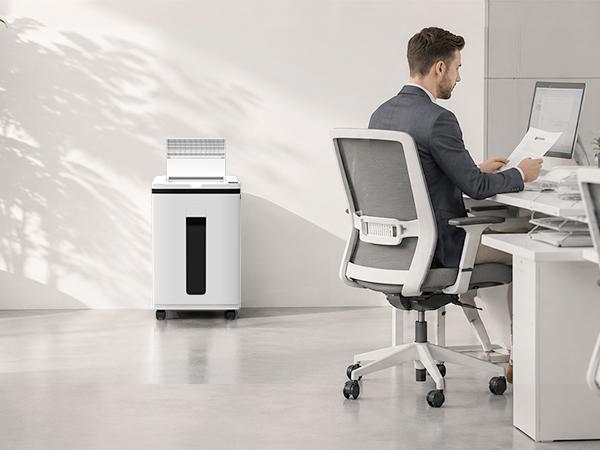 QUIETLEMON P-5 Heavy Duty Microcut Paper Shredder for Home Office & Small Business, 40 Min Continuous Run, 200-Sheet Auto Feed, 7-Sheet Manual Feed, Shreds Credit Cards & Staples, 5.8 Gal Bin, Computer Accessories, Microcut Shredder, 5.8 Gallon Bin