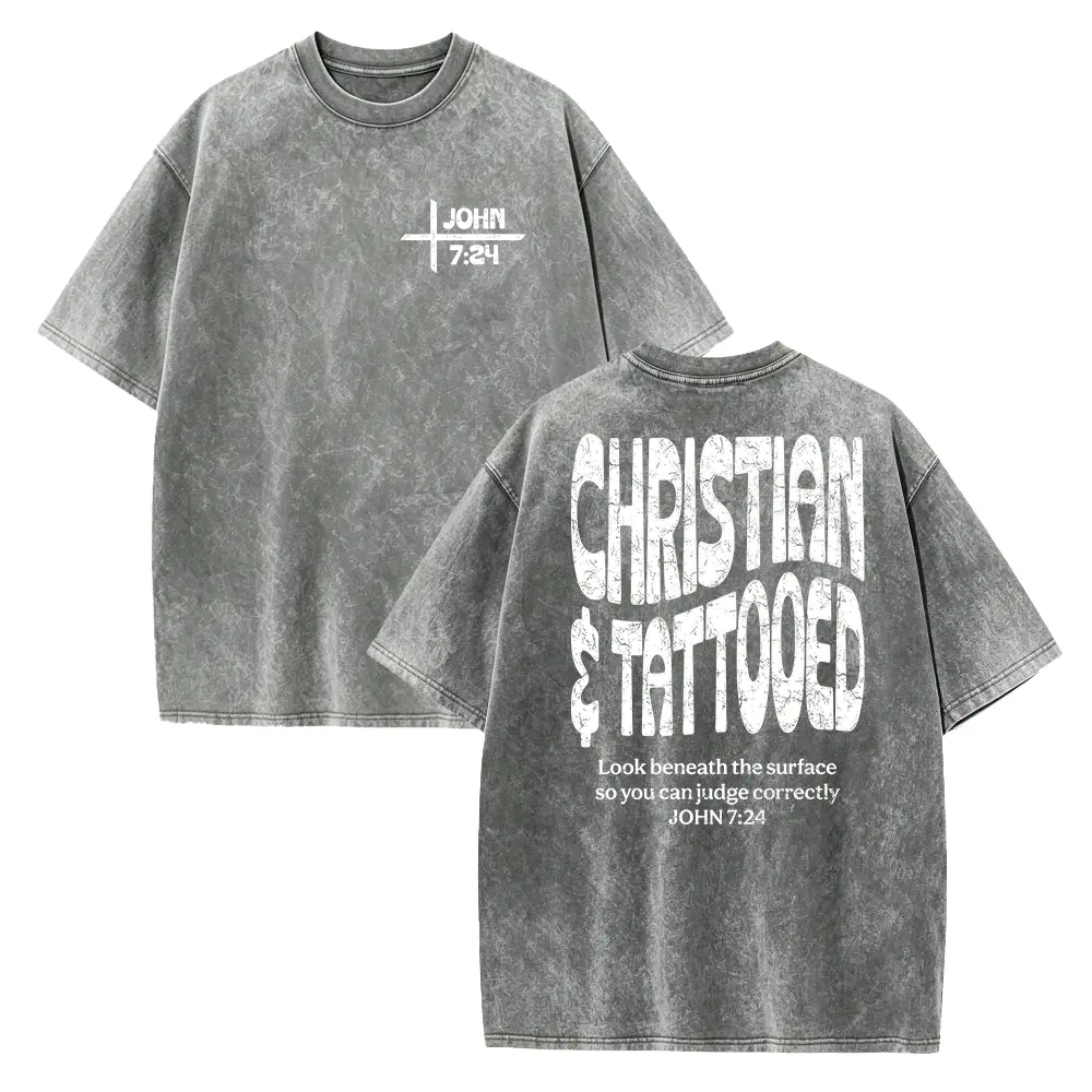 Women's Short-Sleeve Christian Graphic Tee - Fitted Round Neck, Smooth Seamless Solid Cotton Top, Soft Fabric, Casual Digital Print Graphic Tees for Women