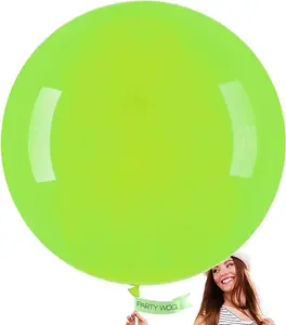 PartyWoo Lime Green Balloons 4pcs 36 Inch Light Green Latex Helium Balloons for Graduation Wedding Baby Shower Anniversary Birthday Dinosaur Jungle Golf Football Theme Party Decorations Green-Y6
