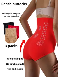 3-Pack High Waist Shapewear Pants, High Stretch Shaper, Skin Tone, Postpartum Belly Control, Butt Lifting, Women's Underwear Set