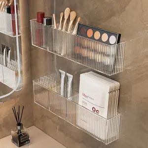 Adhesive Wall Mounted Storage Organizer Box without Drilling for Bathroom, Pantry, Kitchen, Laundry, Utility Room, Inside of Cabinet Door - Clear block Storage Spice Rack unique bourbon gift