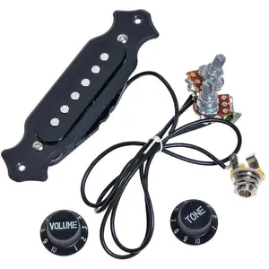 1 sets Pre-wired 6-string  Box Guitar Pickup with Volume & Tone for Electric Guitar (Black)