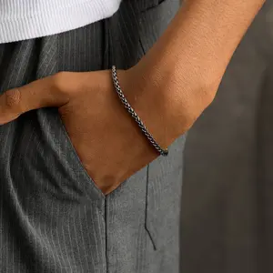 Palm Chain Bracelet in Black - 4mm