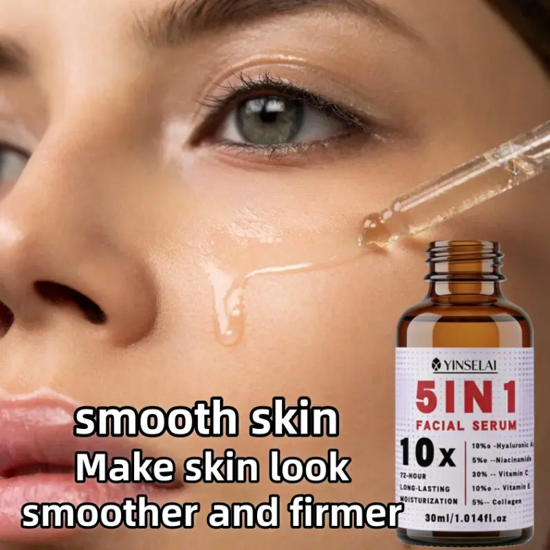 5-In-1 Skincare Essence, Deeply Nourishing, Tightening & Smoothing Skin, Wrinkle Reduction, Collagen Formula, Dark Skin Care, Primer 30ML