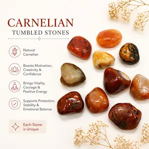Carnelian Red Agate Tumbled Stones Bronze Jewelry