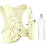 Running Vest for Women Men, US Patent, Adjustable Chest Straps Running Hydration Vest with a 500ml Soft Flask, Lightweight Reflective Hydration Backpack for Marathon