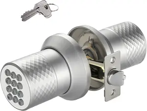 Keypad Door Knob,  Keyless Entry Door Knobs, Code, Anti-Slip Handle, 2.5s Auto Lock,  Door Lock, Easy to Install for , Office, Apartments and Garage
