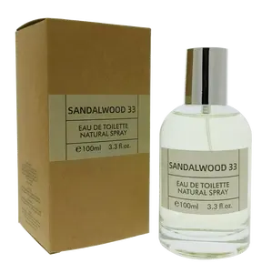Sandalwood 33 Eau de Toilette Natural Spray 90ml 3.3 fl oz Unisex Perfume for Men and Women Fresh Sandalwood Scent