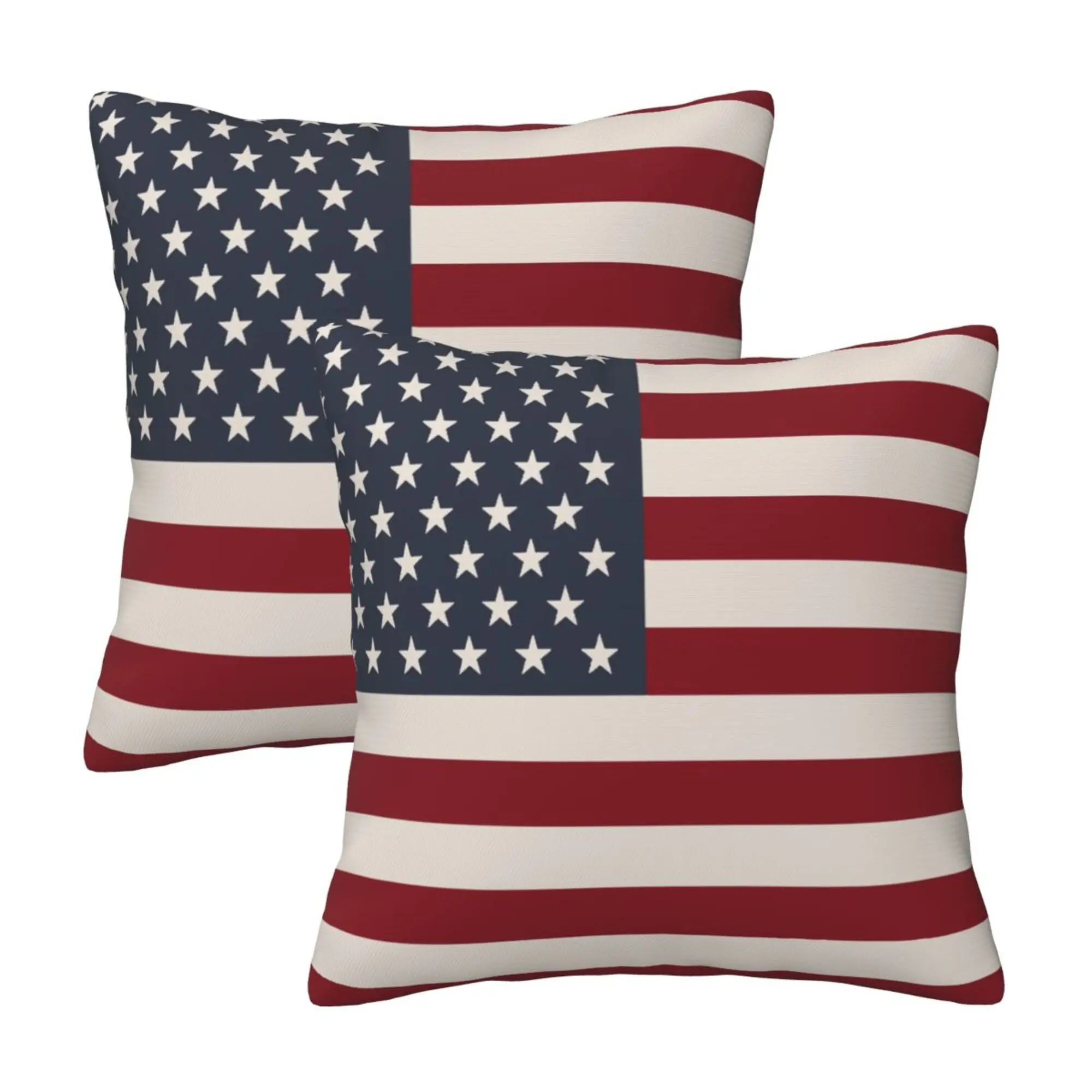 American Flag Pillow Covers 18x18 Inch Set of 2 Memorial Day Independence Day Patriotic Cushion Case for Couch Sofa Home Outdoor Decor