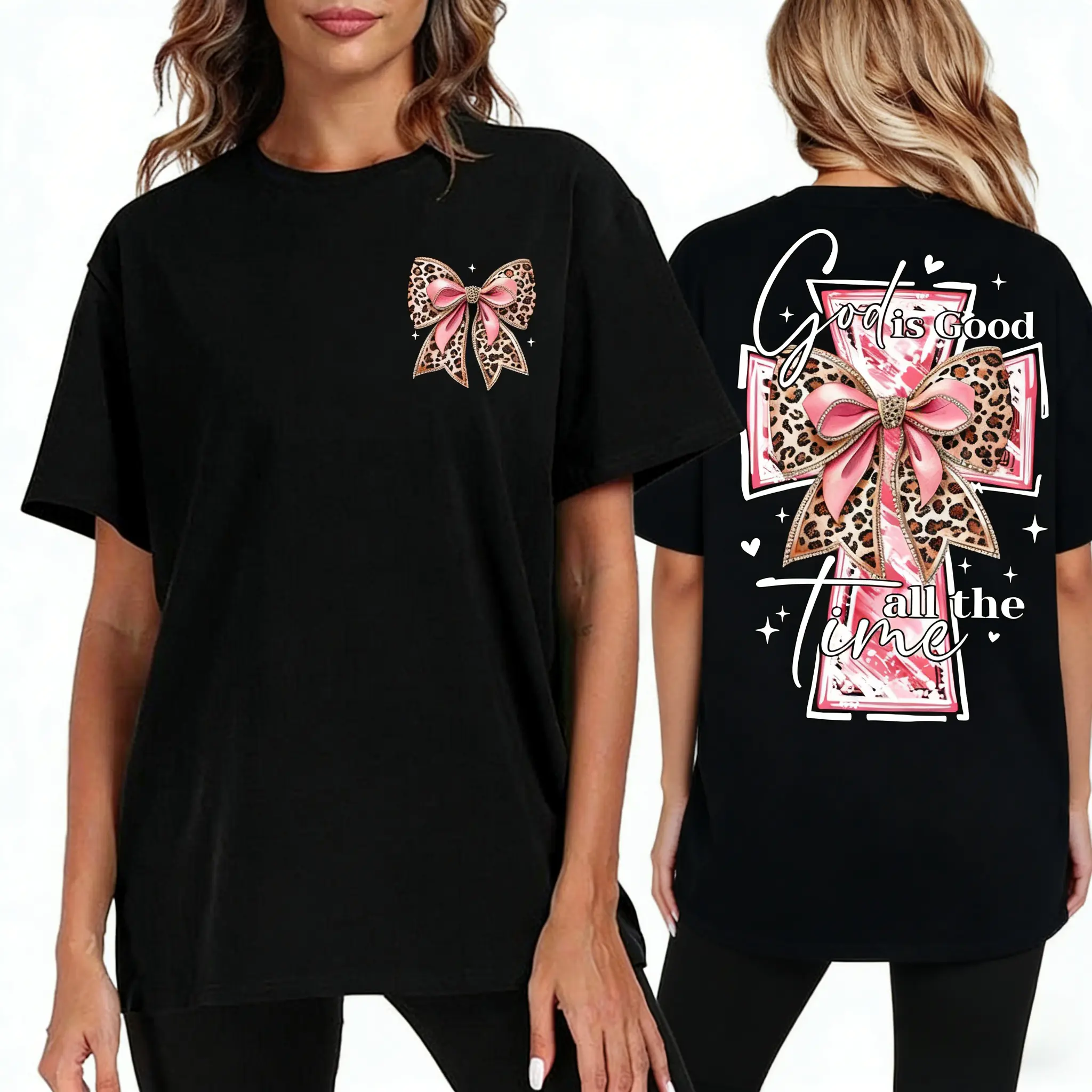 'Soft Fabrics Short-Sleeve Casual Clothe, "God is Good All the Time" Faith-Inspired Sports Top for Everyday Wear'