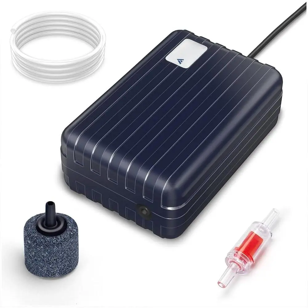 Aquarium Air Pump Compact Fish  Air Pump Quiet Aquarium Bubbler Aerator Buckets  Aerator Pump for 1 to 20 Gallon Fish Tanks