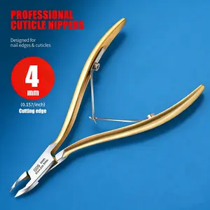 4mm Ultra Sharp Cuticle Nipper, High Quality Metal Stainless Steel Nail Trimmer, Salon Grade Tool for Dead Skin & Hangnail Removal