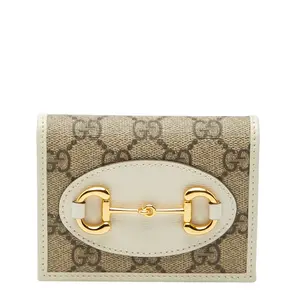 Pre-owned GUCCI Other Small Leather Goods GG Supreme Horsebit 1955 PVC Wallet