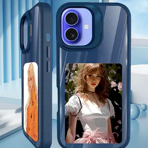 TapSmart NFC 4 Color E Ink HD Phone Case with Stand for Apple 13-17 Pro Max Series - DIY Image Function, NFC Screen Casting, High Quality TPU Protection Cover,Gift iPhone case