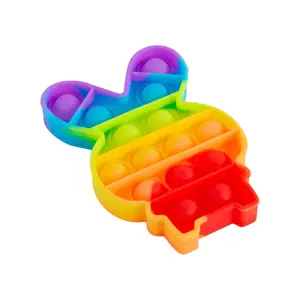 Colorful Rainbow Bunny Fidget Toys - 6 Pc. for Easter Fun