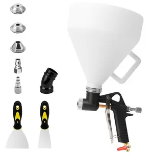 Texture Drywall Sprayer with 1.5 Gallon Hopper, Includes 3 Nozzles (4.0/6.0/8.0 mm), Texture Drywall Hopper Paint Sprayer for Knockdown Popcorn，Wall, Ceiling, Patch Works, Elbow Hose Included (Black)