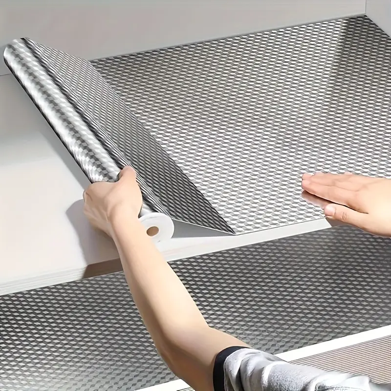 2-Option Heat-Resistant Aluminum Foil Kitchen Stickers - 40*200cm/15.7*78.7in Waterproof Oil-Proof PET Film, Heat Insulation Moisture-Proof, Durable Easy-Clean Anti-Slip Surface Protection for Stovetops, Cabinets