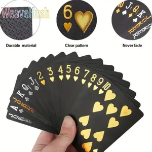 Waterproof Flexible Black Playing Cards with Durable Storage Box, Classic Poker Deck for Family, Friends & Party Card Games, Fun Indoor & Outdoor Entertainment for Camping, Travel & Gathering, Premium Durable Card Set with Serene Forest Pattern Design