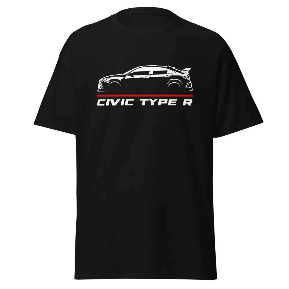 Men's Graphic Tshirt with Japanese Car Art - Classic Fit Cotton Fabric Short Sleeves Round Neck, Ideal Gift for Civic Type R Enthusiast Dads, Sport