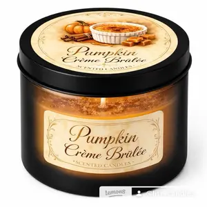 Pumpkin Crème Brûlée Scented Candle - Fall Bakery Scent with Pumpkin Spice Vanilla Cream Brown Sugar & Cinnamon - Perfect for Year-Round Use