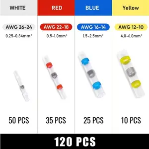 100/120/150PCS Solder Seal Wire Connectors Heat Shrink Connectors, Waterproof Insulated Electrical Wire Terminals