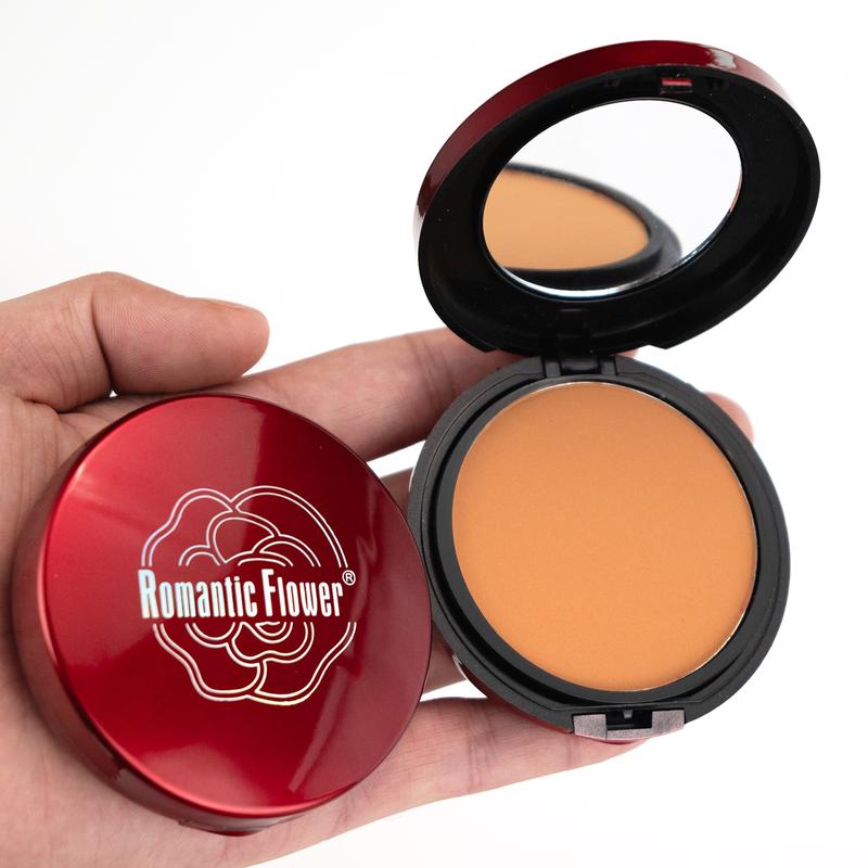 6 Shades Dark Matte Pressed Powder, Face Makeup Beauty Powder Cake Waterproof Long Lasting Skin Friendly Contour Compact Powder