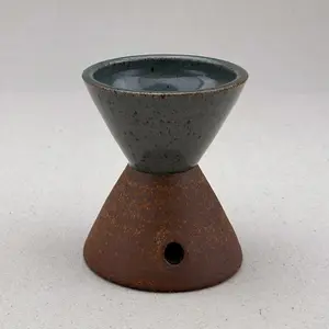 Small Speckled Blue Angular Pedestal Planter