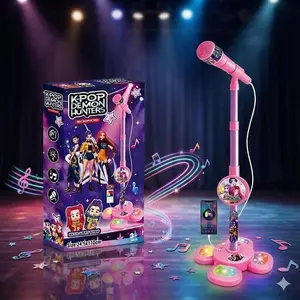 Microphone Toy, Karaoke Machine Toy with Light, Singing Machine Toy, Music Toy for Kids, Birthday Gift for Girls and Boys