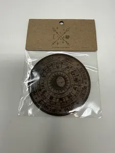 Walnut Wheel of the Year Wooden Sticker Sabbat Altar Decal with 3M Adhesive for Altar Journal Cover or Laptop Decor - Hanging