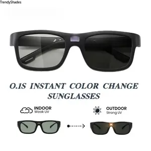 Fast Photochromic Polarized Sunglasses, 0.1s Color Changing, UV Protection Lightweight TR Frame Eyewear for Outdoor Daily Use tiktokshopspringglowup