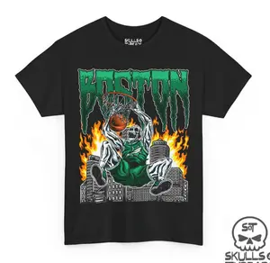Boston Basketball Shirt - Graphic Tees - Skeleton Shirt - Vintage - Celtics Shirt - Bootleg - Streetwear - Fan Merch T-shirt