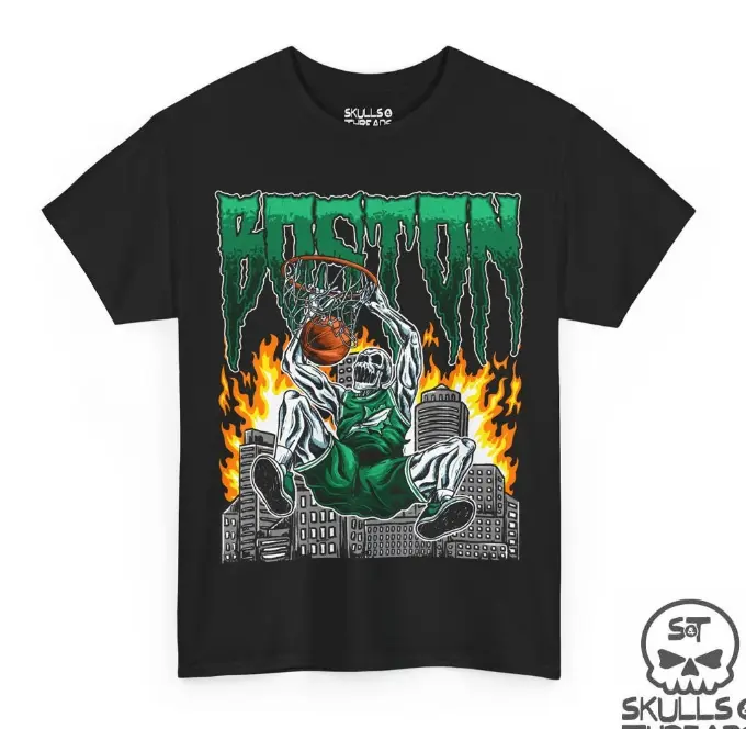 Boston Basketball Shirt - Graphic Tees - Skeleton Shirt - Vintage - Celtics Shirt - Bootleg - Streetwear - Fan Merch T-shirt