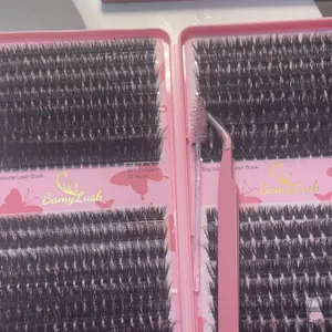 Lash Clusters Kit, 1856-Piece 10–18 mm D Curl 40D/60D/80D/100D Natural Volume Individual Eyelashes Book Set Eyelash Glue Extension with Bond & Seal, Remover and Tweezers, Perfect for DIY at Home for Women and Beginners